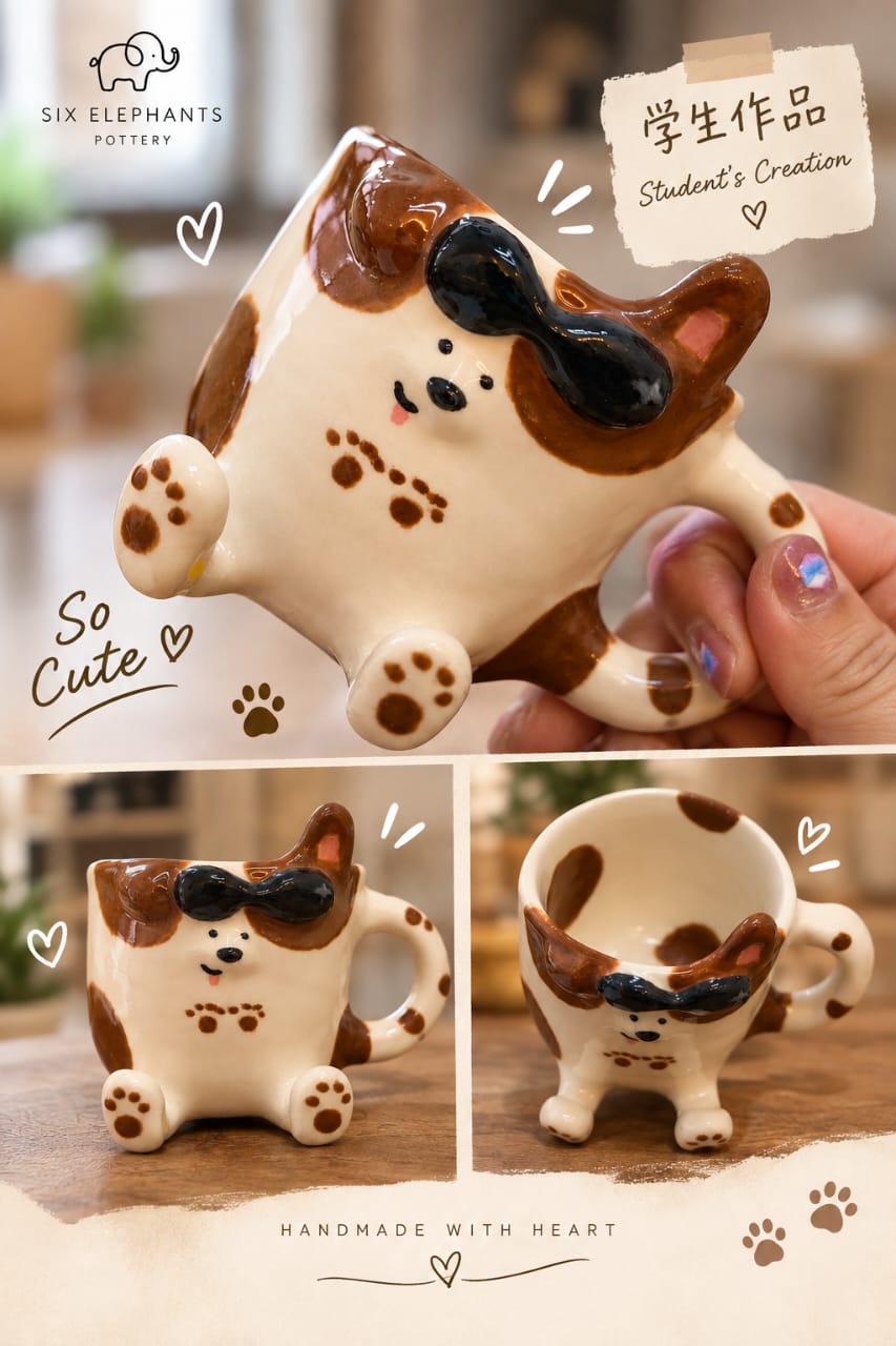 Six Trees Art & Pottery | A64【豪华】拉坯成型+手捏装饰+彩绘<br />
【Deluxe】Pottery Wheel + Hand-Built Decoration + Painting
